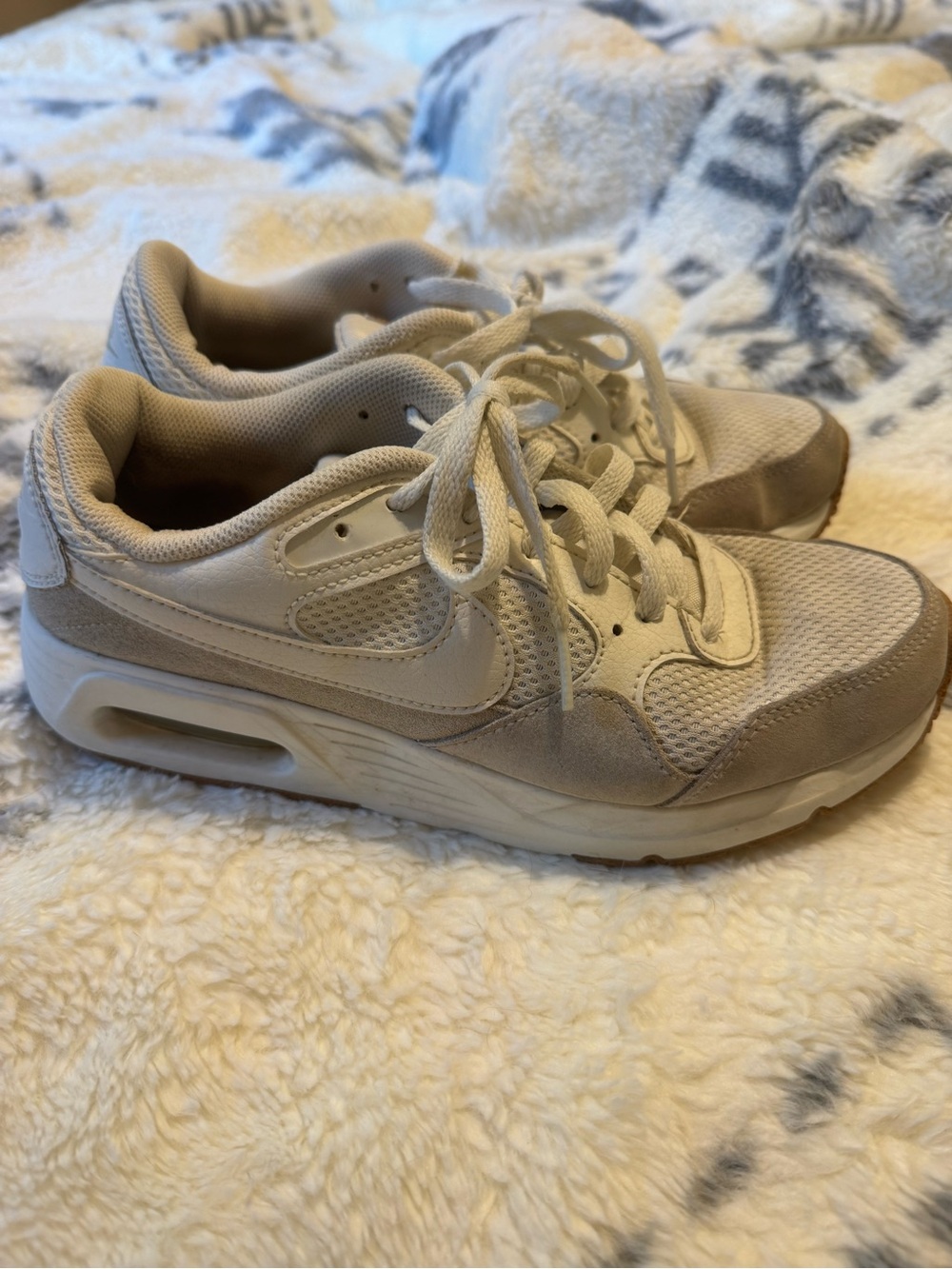Nike White Beige Air Max Sneakers